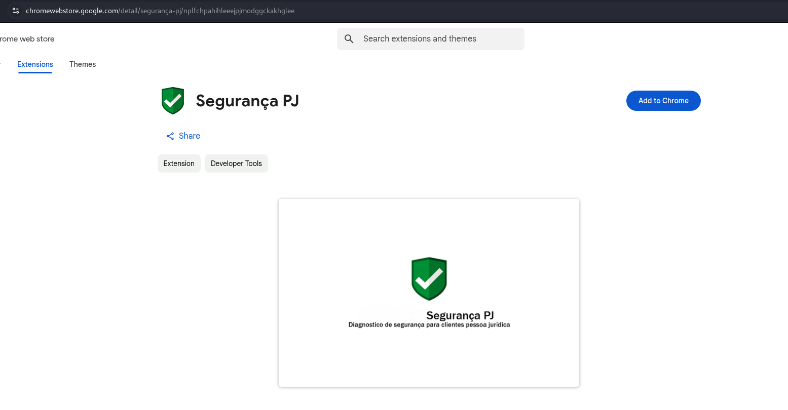 Extensão maliciosa no chrome web store